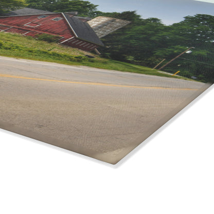 U R There Photography Metamora Red II Rustic Farmhouse Tempered-Glass Cutting Board