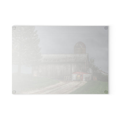 U R There Photography North Lake Road Grey Rustic Farmhouse Tempered-Glass Cutting Board
