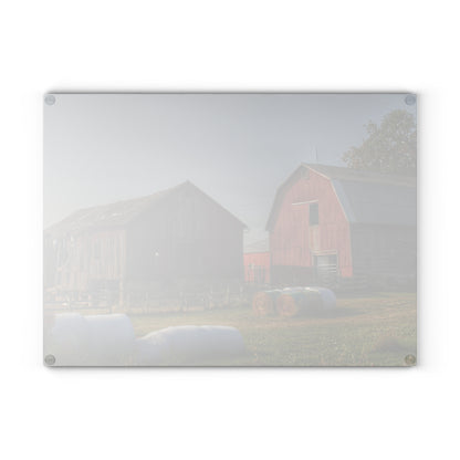U R There Photography Irish Road Old Reds I Rustic Farmhouse Tempered-Glass Cutting Board