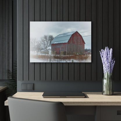 U R There Photography Lake Pleasant Stone Red and Little Grey Rustic Farmhouse Acrylic Wall Print