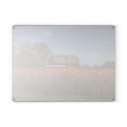 U R There Photography Clifford Road Red III Rustic Farmhouse Tempered-Glass Cutting Board