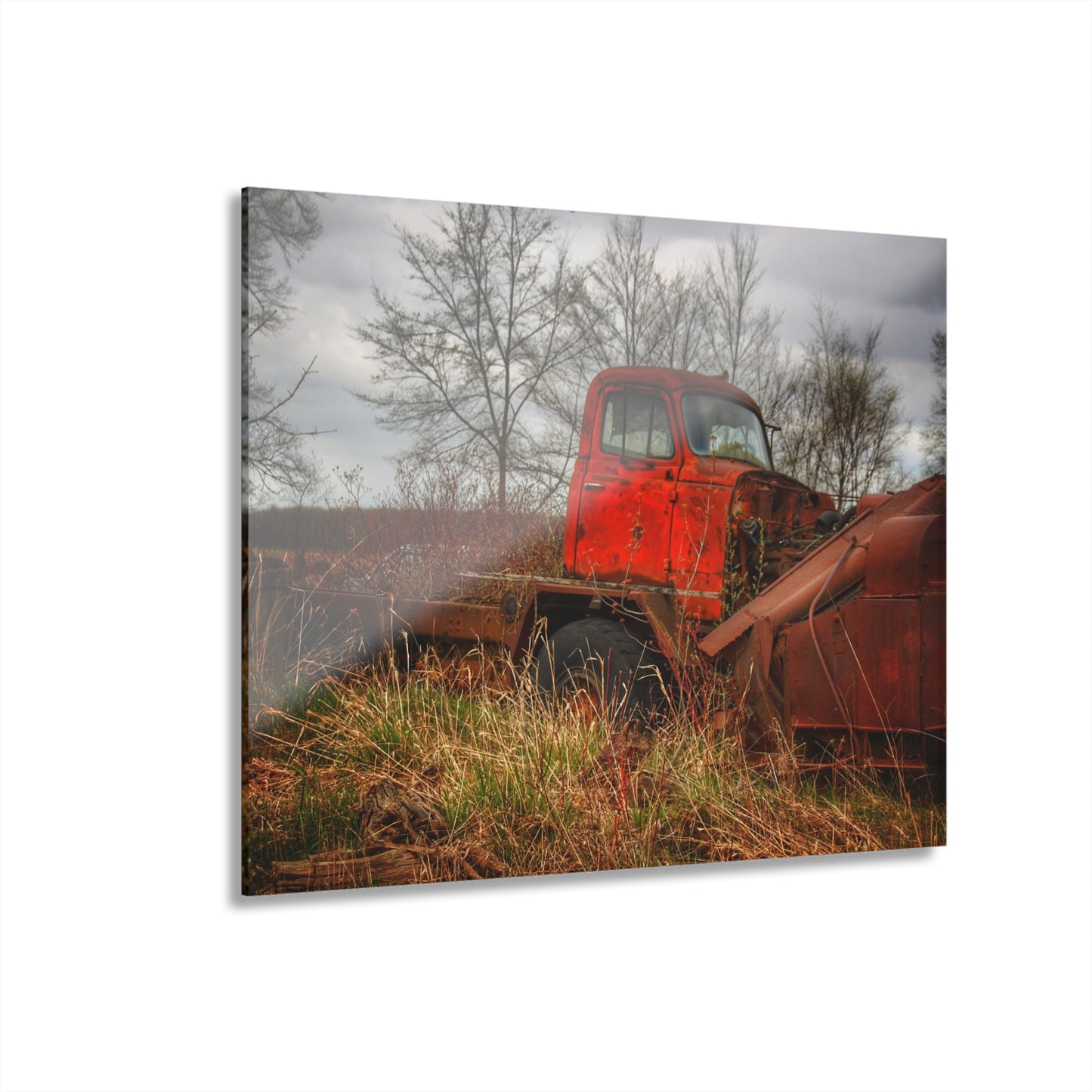 U R There Photography North Gates Road Rusted Red Rustic Farmhouse Acrylic Wall Print