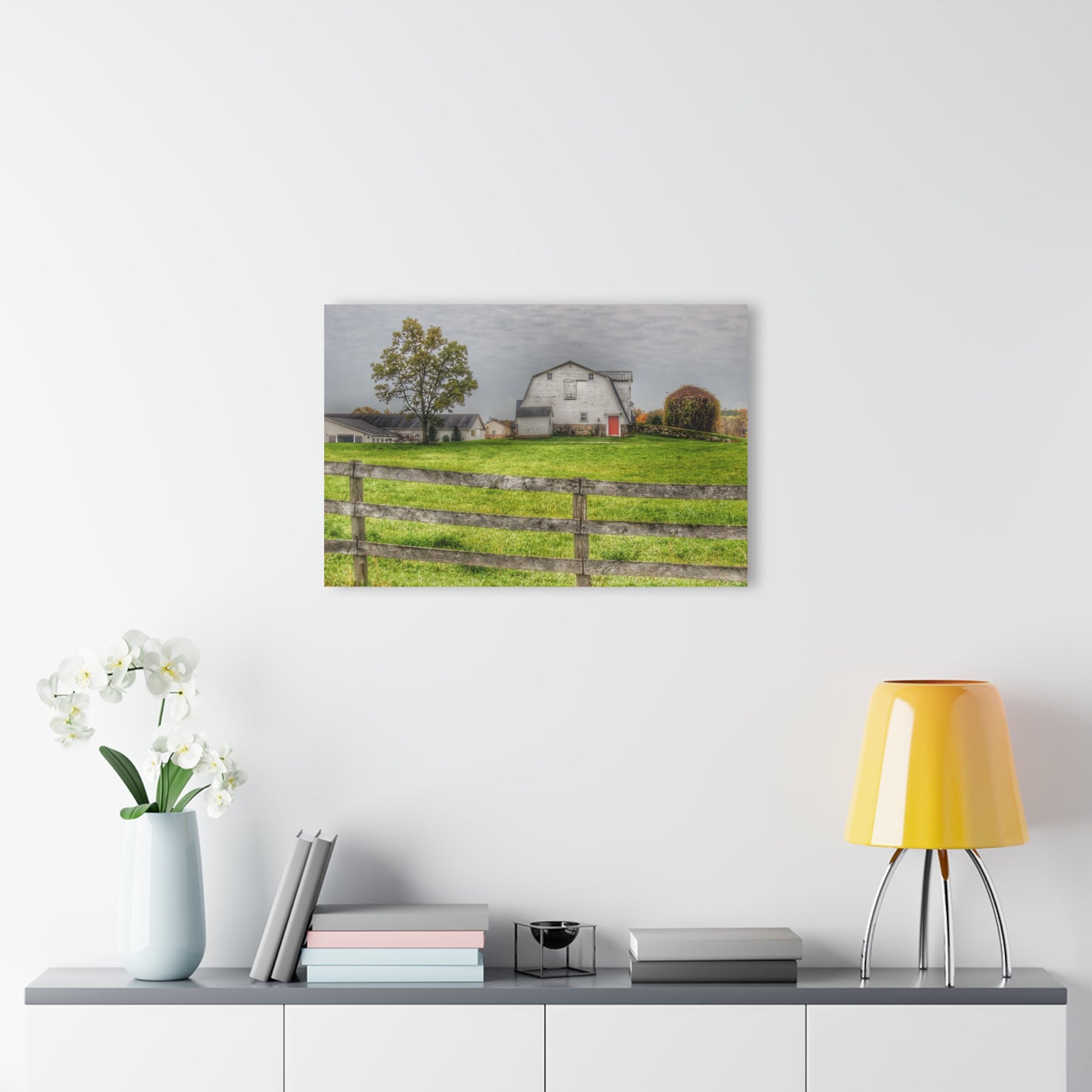 U R There Photography Hill Road Hillside White Rustic Farmhouse Acrylic Wall Print