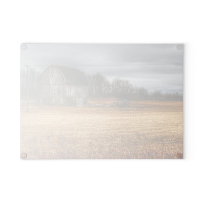 U R There Photography Laur Road Grey Rustic Farmhouse Tempered-Glass Cutting Board