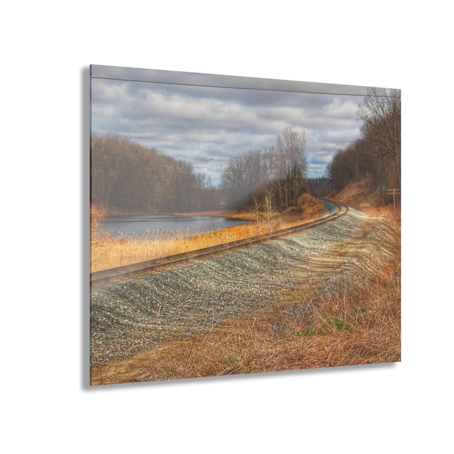 U R There Photography Aside the Tracks in Holly Rustic Farmhouse Acrylic Wall Print
