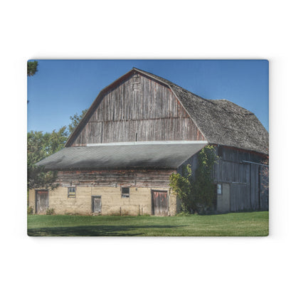 U R There Photography Snover Old Grey Rustic Farmhouse Tempered-Glass Cutting Board