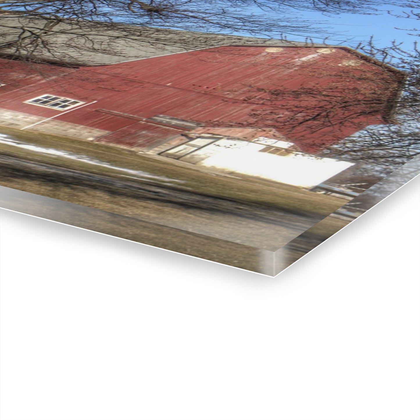 U R There Photography Dixon Road Red Rustic Farmhouse Acrylic Wall Print