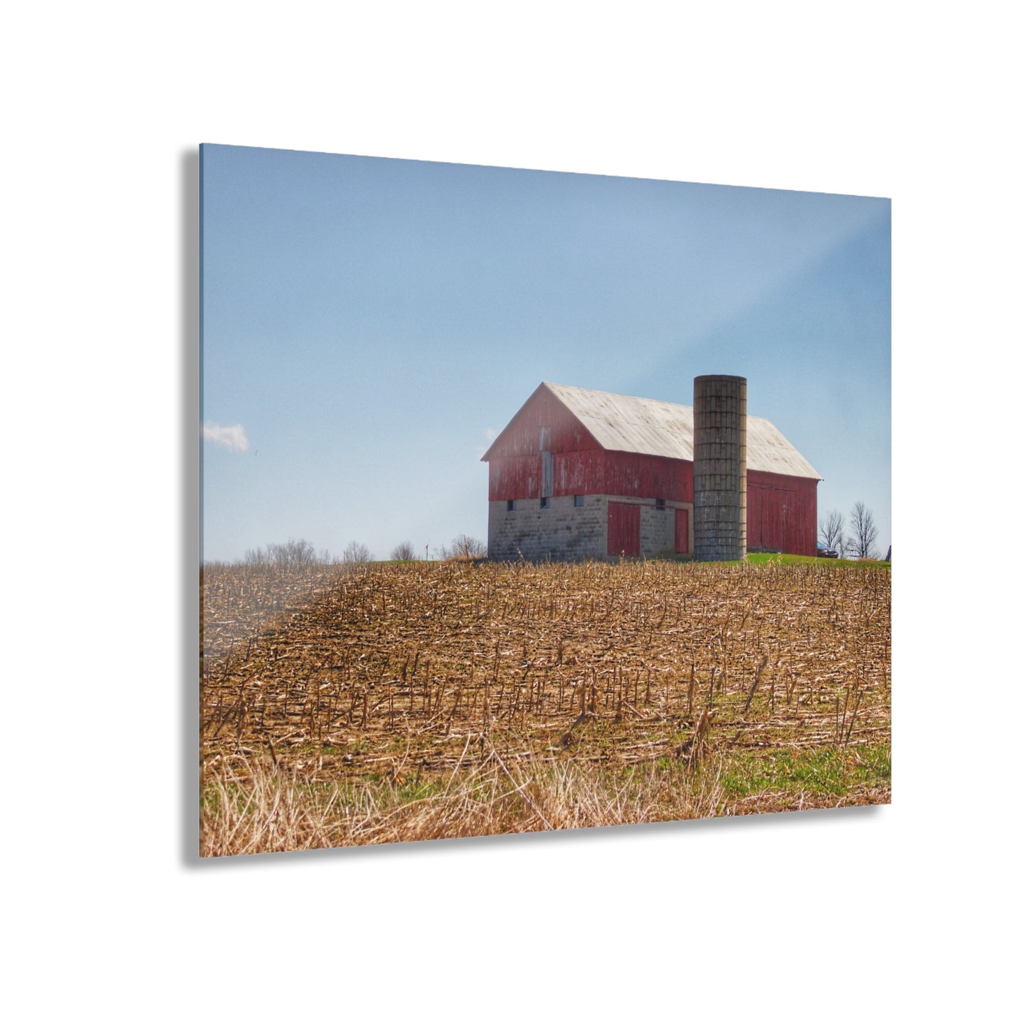 U R There Photography Lee Hill Road Block Red Rustic Farmhouse Acrylic Wall Print