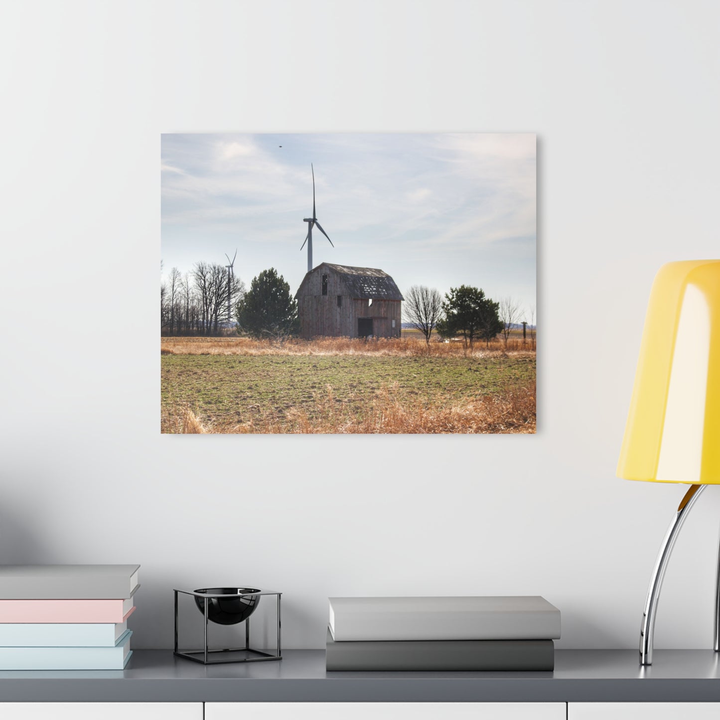 U R There Photography French Road Little Red Rustic Farmhouse Acrylic Wall Print