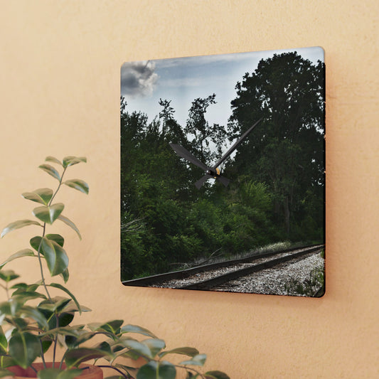 Rustic Farmhouse Wall Clock featuring Michigan Rails I