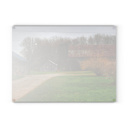 U R There Photography South Summers Road Rusted and Little Grey Rustic Farmhouse Tempered-Glass Cutting Board