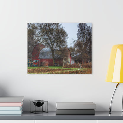 U R There Photography Dryden Road Reds and Playscape Rustic Farmhouse Acrylic Wall Print