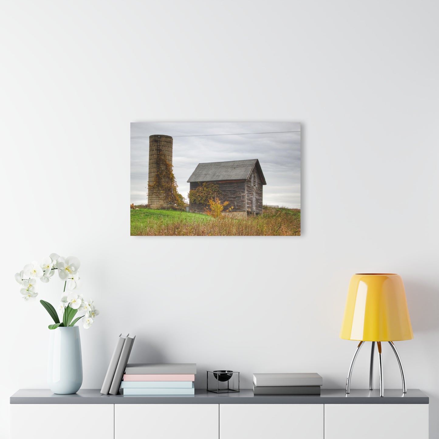 U R There Photography Fisher Road Grey Rustic Farmhouse Acrylic Wall Print