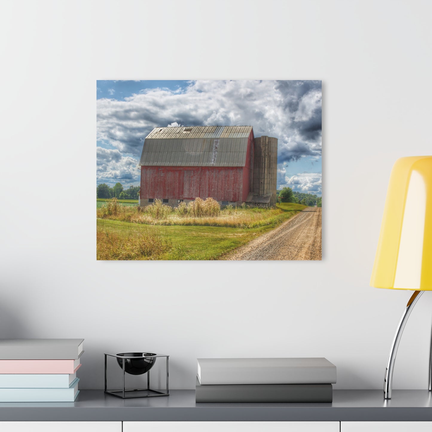 U R There Photography Haines Road Red Rustic Farmhouse Acrylic Wall Print