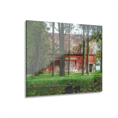 U R There Photography LeValley Falling Red Rustic Farmhouse Acrylic Wall Print
