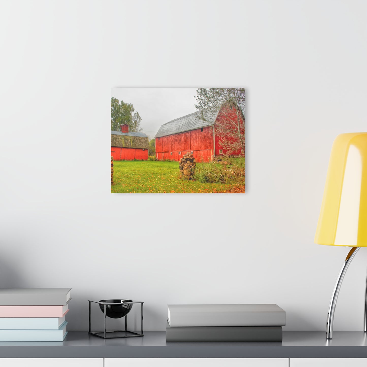 U R There Photography Cramton Road Reds I Rustic Farmhouse Acrylic Wall Print