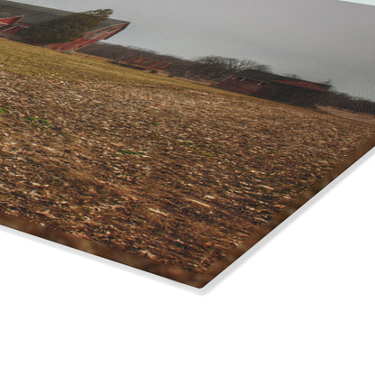 U R There Photography Wilder Road Reds in Spring Rustic Farmhouse Tempered-Glass Cutting Board