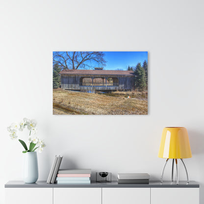 U R There Photography Covered Bridge of Campground Road II Rustic Farmhouse Acrylic Wall Print