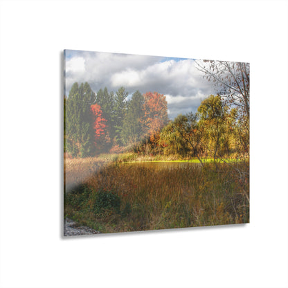 U R There Photography Fall Pond on Sutton Road Rustic Farmhouse Acrylic Wall Print