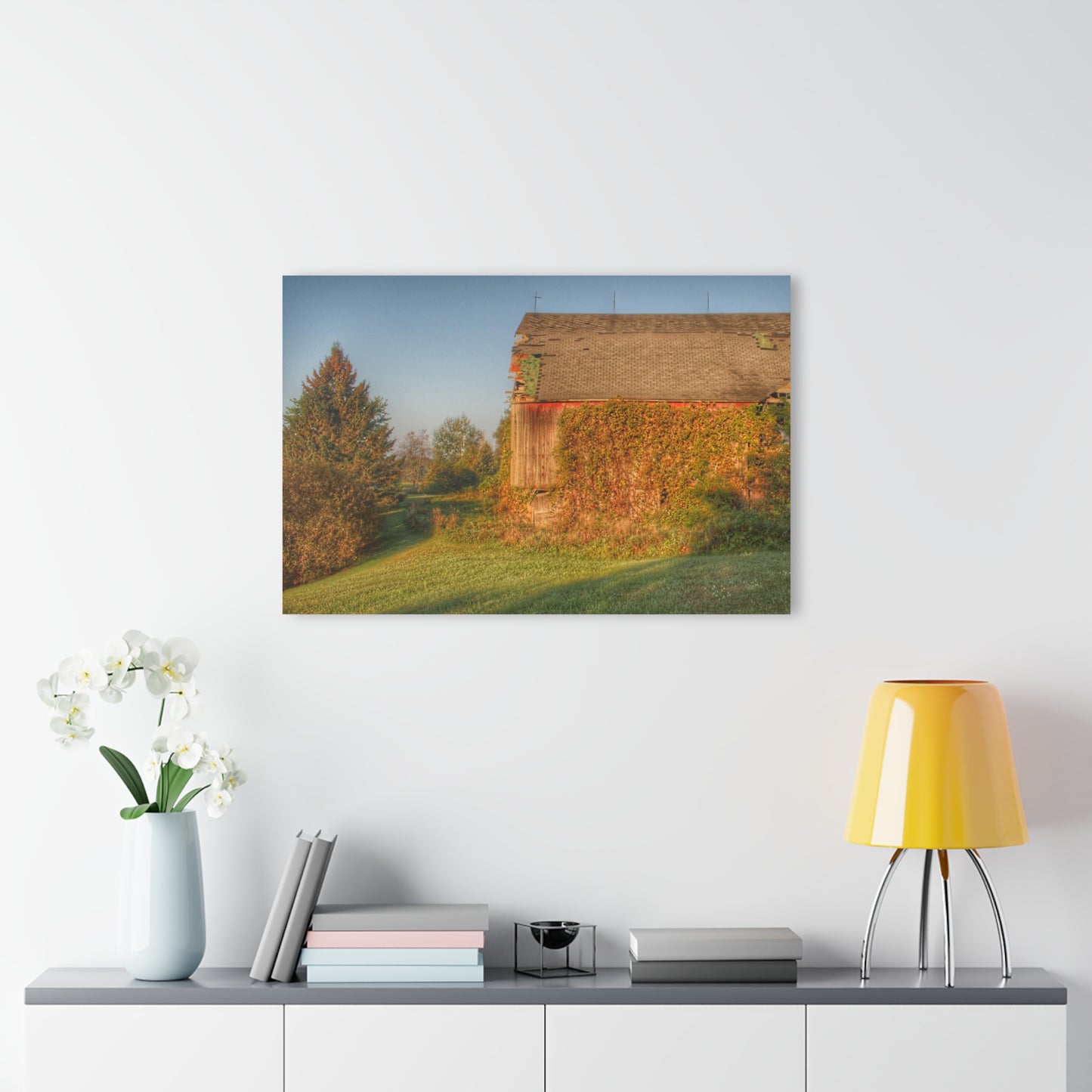 U R There Photography Bearanger Road Red Rustic Farmhouse Acrylic Wall Print