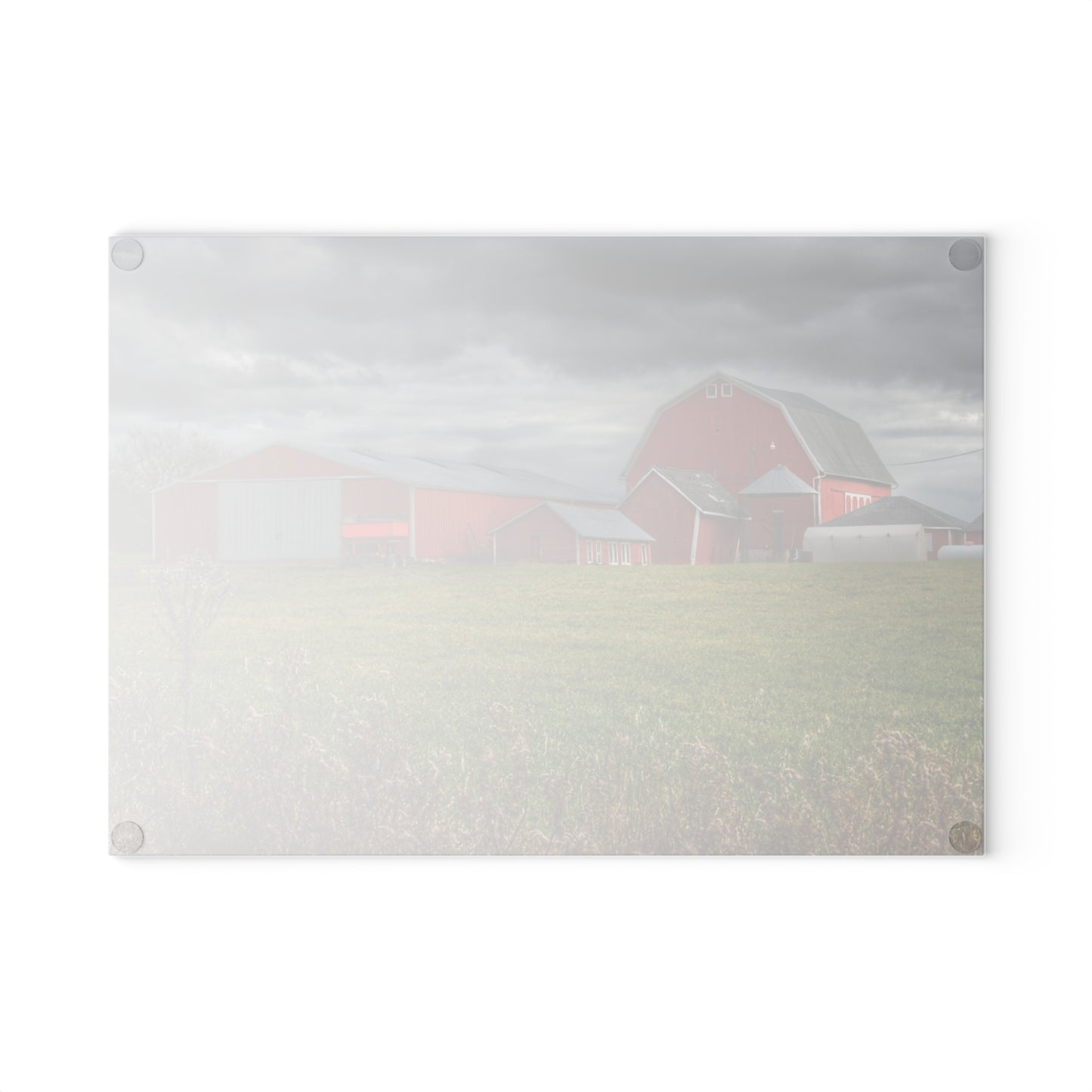 U R There Photography Castle Road Reds Rustic Farmhouse Tempered-Glass Cutting Board