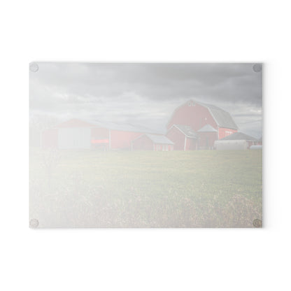 U R There Photography Castle Road Reds Rustic Farmhouse Tempered-Glass Cutting Board