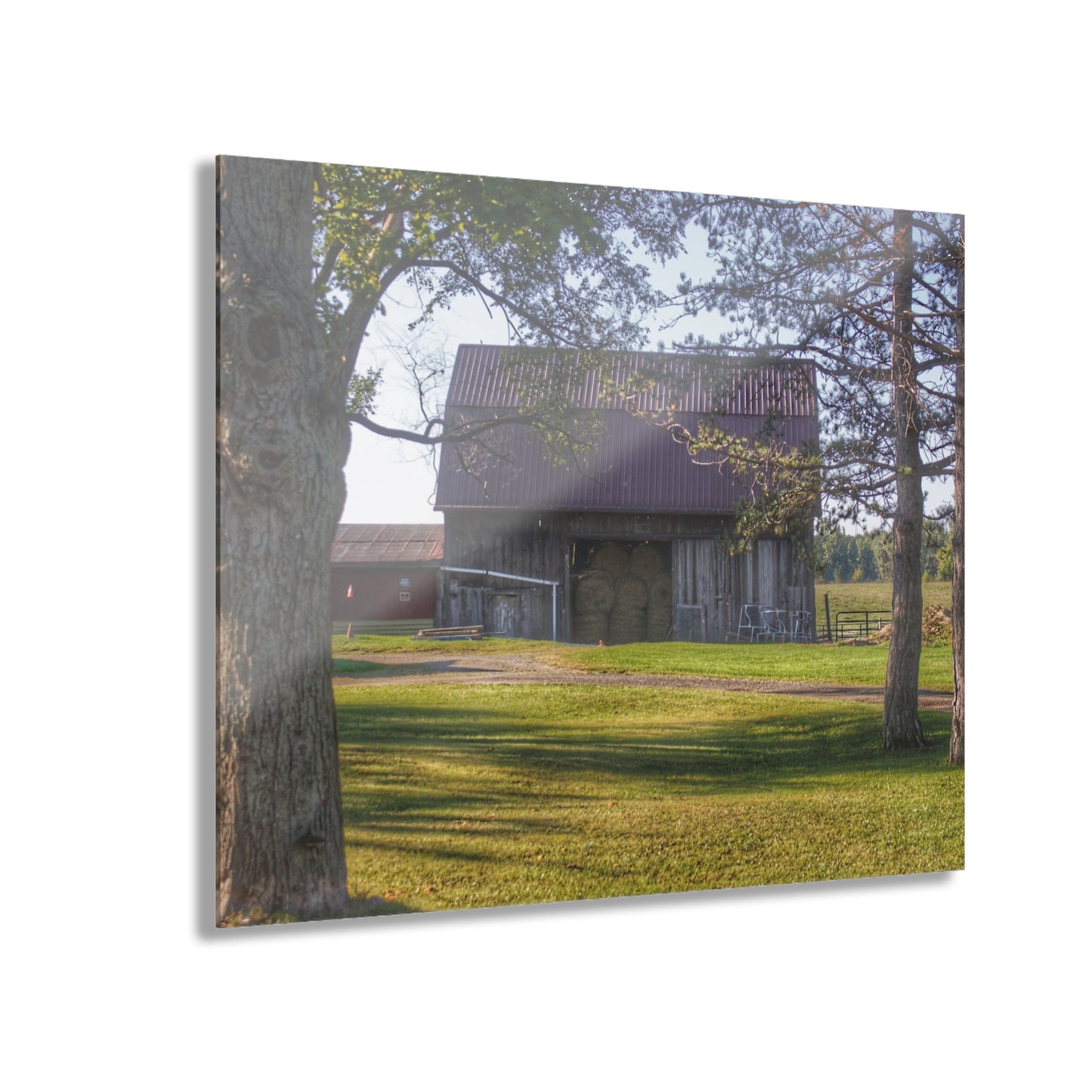 U R There Photography Newark Road Tilted Grey II Rustic Farmhouse Acrylic Wall Print
