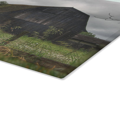 U R There Photography Greys of Summer Road Rustic Farmhouse Tempered-Glass Cutting Board