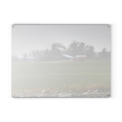 U R There Photography Shepard Road Grey Rustic Farmhouse Tempered-Glass Cutting Board