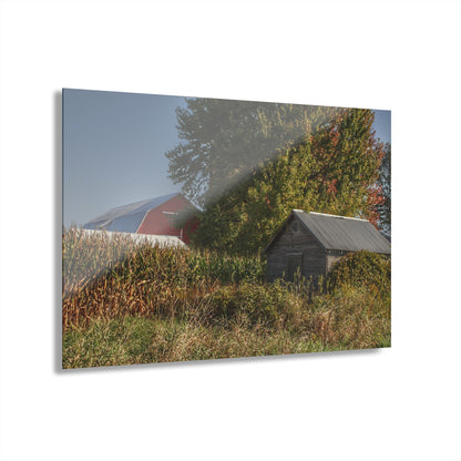 U R There Photography Barnes Road Hidden Red and Little Grey Rustic Farmhouse Acrylic Wall Print