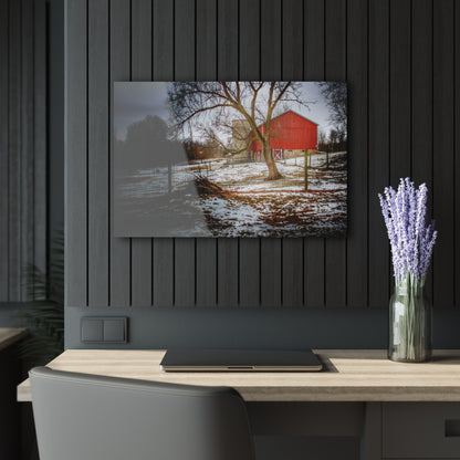 U R There Photography LeValley Road Red and Silo Rustic Farmhouse Acrylic Wall Print