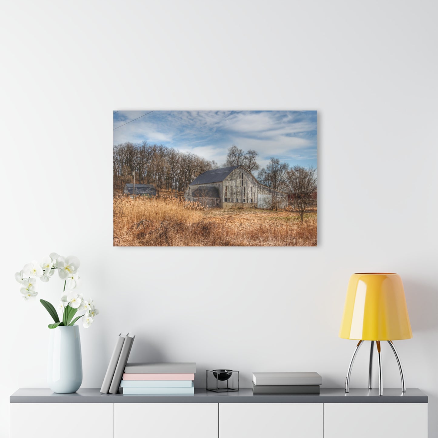 U R There Photography Newark Road White I Rustic Farmhouse Acrylic Wall Print