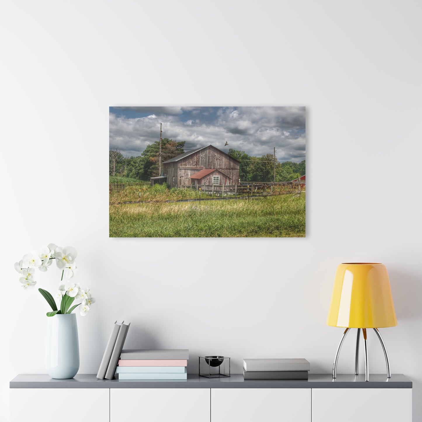 U R There Photography Millington Road Grey Horse Barn Rustic Farmhouse Acrylic Wall Print