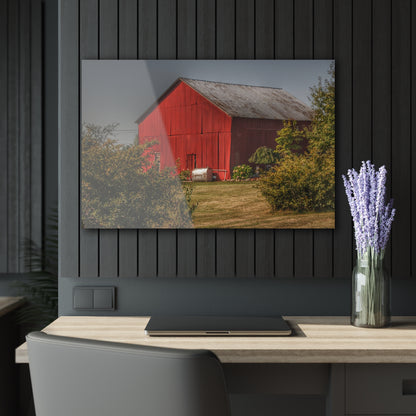 U R There Photography Vassar Roadside Red Rustic Farmhouse Acrylic Wall Print