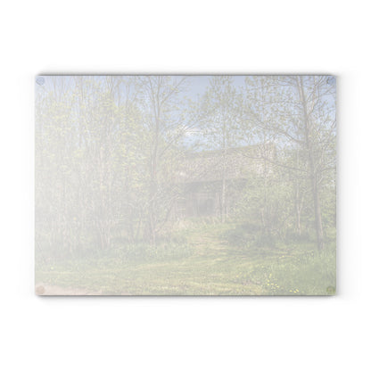 U R There Photography Bishop Road Grey I Rustic Farmhouse Tempered-Glass Cutting Board