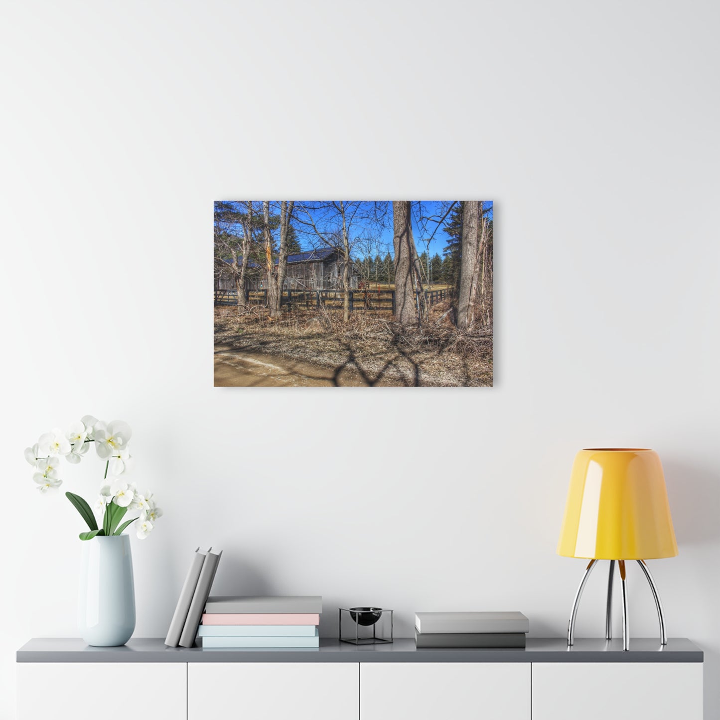 U R There Photography Brewer Road Grey Rustic Farmhouse Acrylic Wall Print
