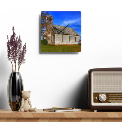 Rustic Farmhouse Wall Clock featuring Schoolhouse of Marlette Road I