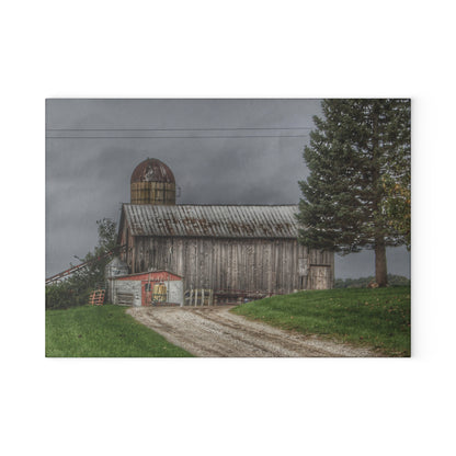 U R There Photography North Lake Road Grey Rustic Farmhouse Tempered-Glass Cutting Board