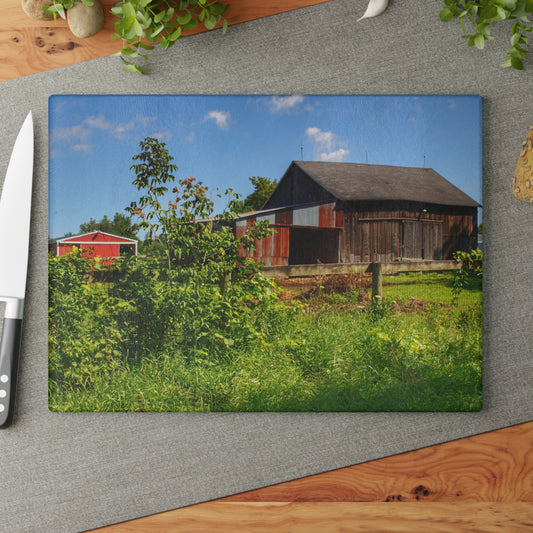 U R There Photography Beyond the Fence on Hunters Creek Rustic Farmhouse Tempered-Glass Cutting Board