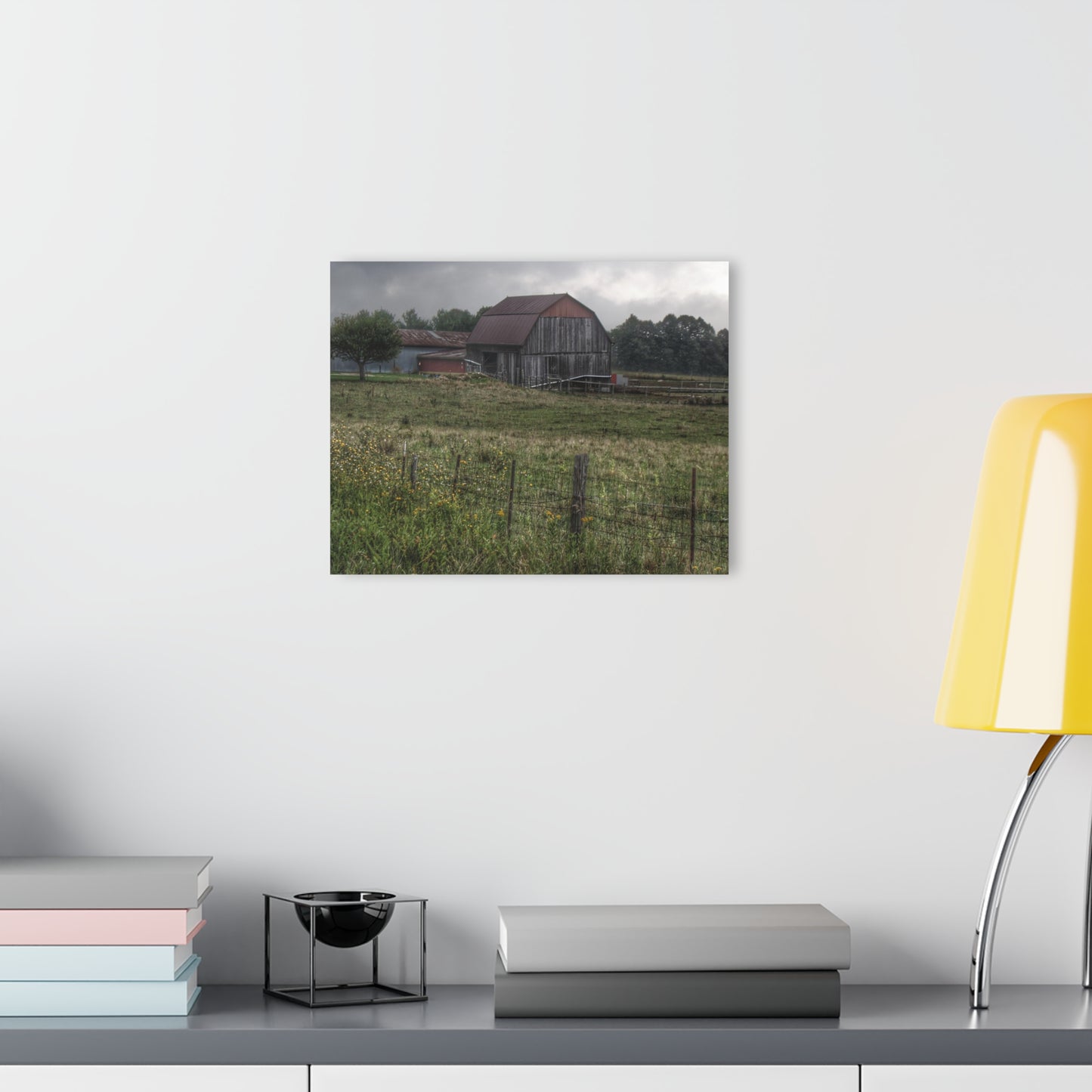 U R There Photography Newark Road Tilted Grey I Rustic Farmhouse Acrylic Wall Print