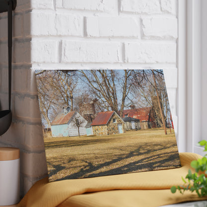 U R There Photography Wolcott Road Farm Rustic Farmhouse Tempered-Glass Cutting Board