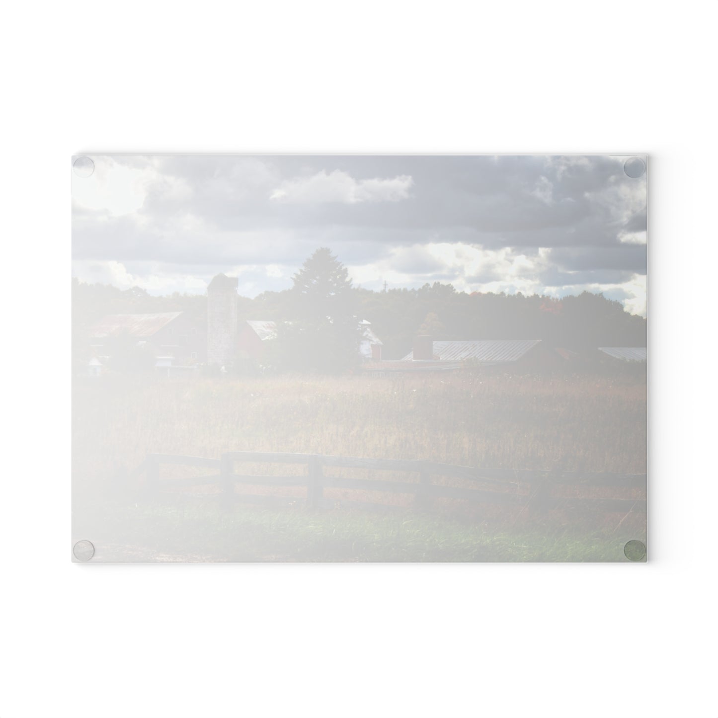 U R There Photography Baldwin Road Farm Rustic Farmhouse Tempered-Glass Cutting Board