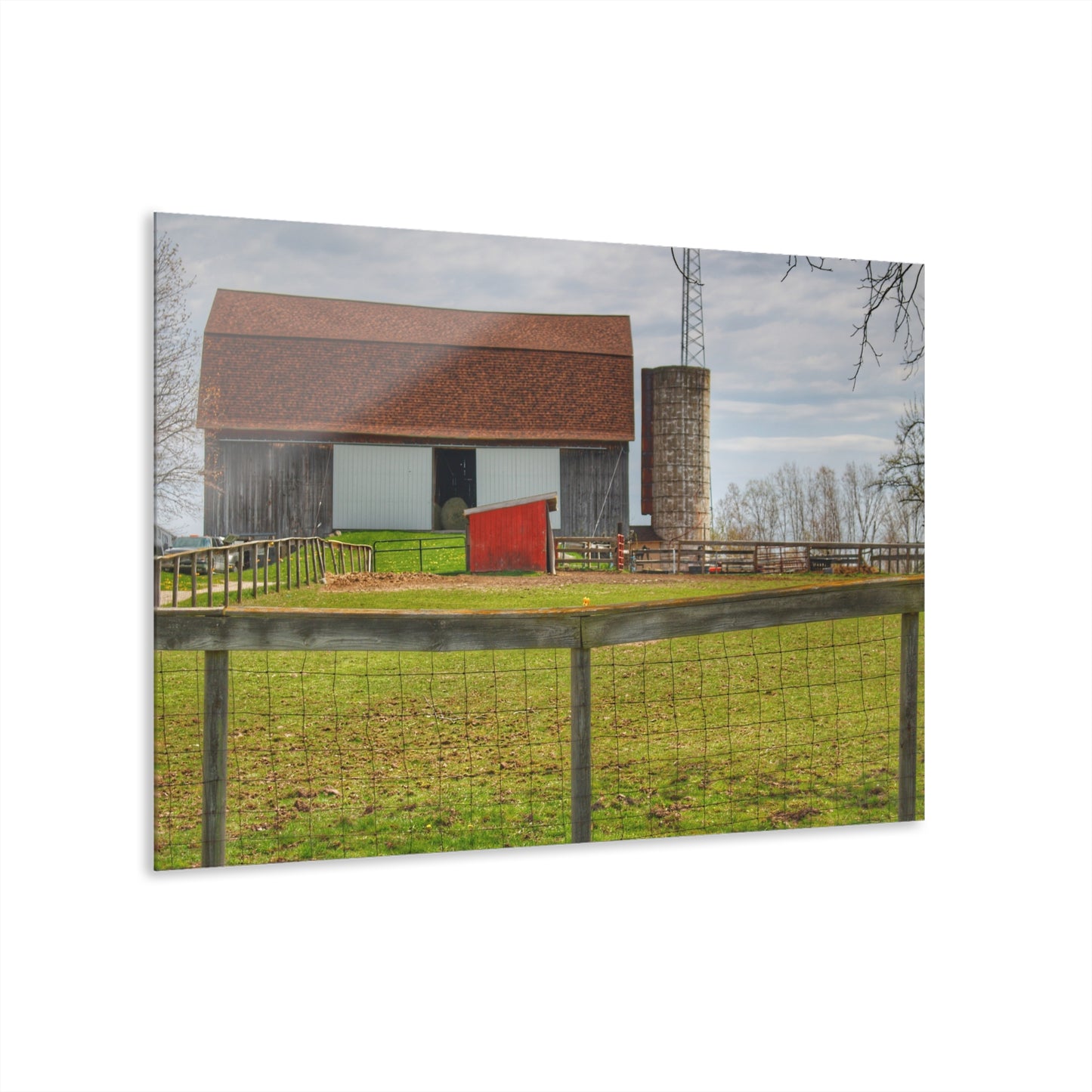 U R There Photography North Vassar Road Grey Rustic Farmhouse Acrylic Wall Print