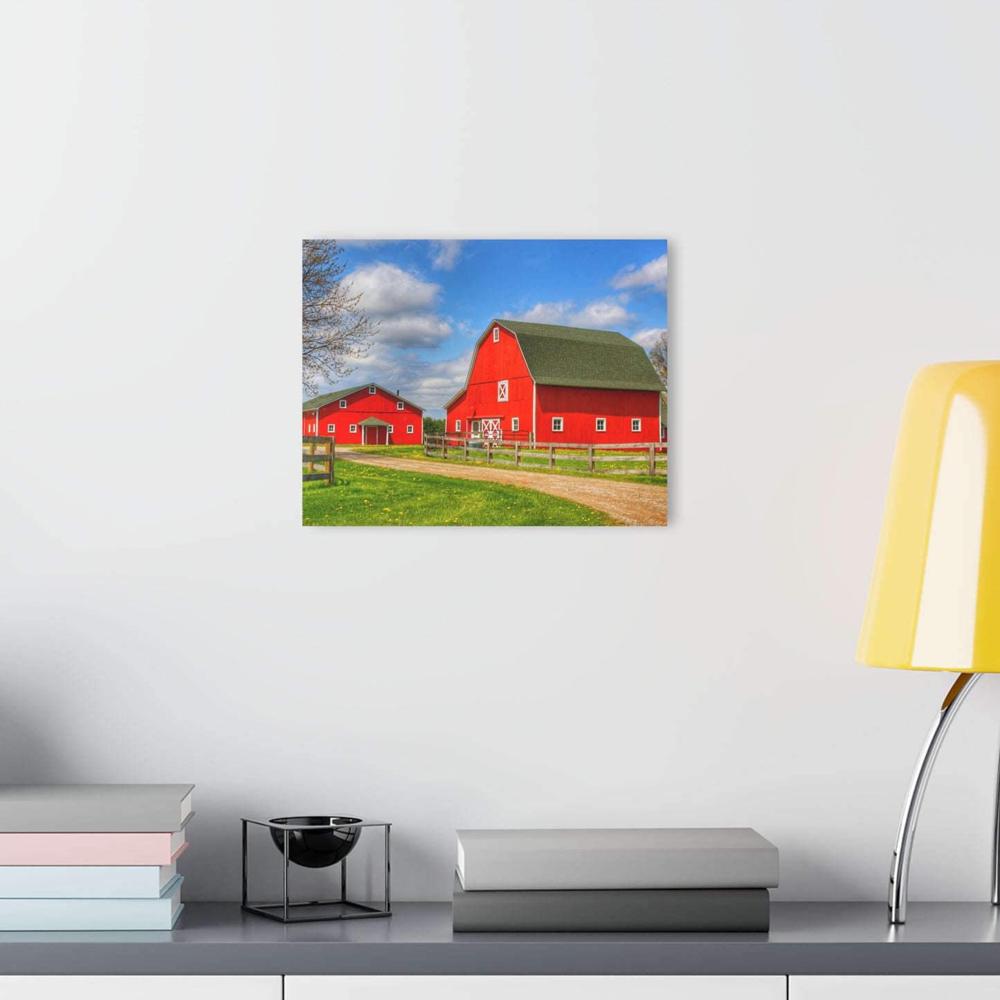 U R There Photography Sohn Road Reds Rustic Farmhouse Acrylic Wall Print