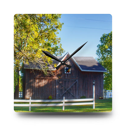 U R There Photography Hunters Creek Quilted I Rustic Farmhouse Acrylic Analog Wall Clock