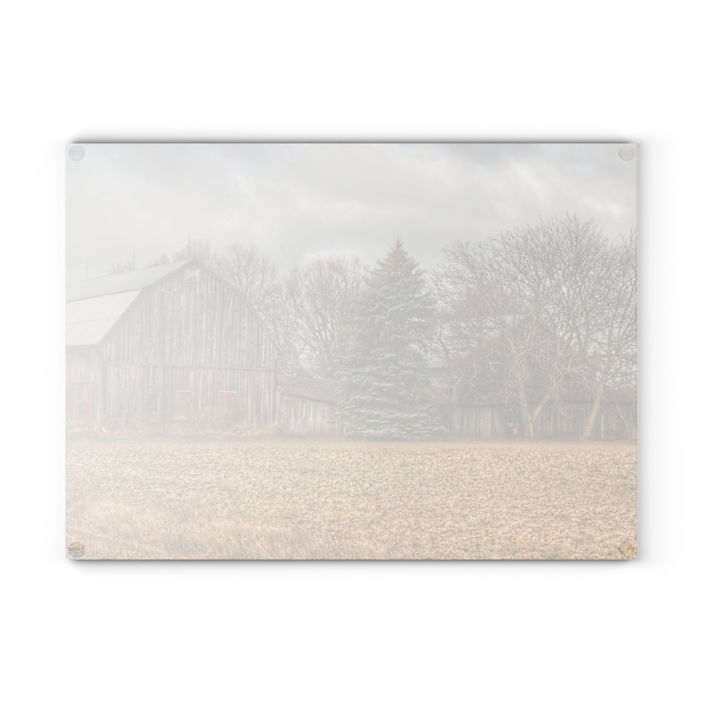 U R There Photography Frankenmuth Flint Street Farm Rustic Farmhouse Tempered-Glass Cutting Board