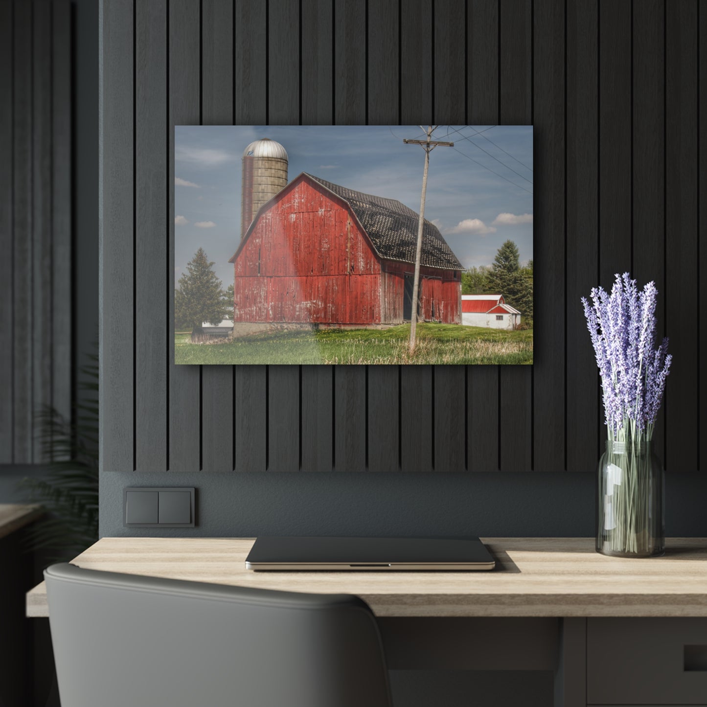 U R There Photography Hollenbeck Road Red II Rustic Farmhouse Acrylic Wall Print