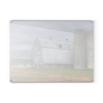 U R There Photography Daley Road Grey I Rustic Farmhouse Tempered-Glass Cutting Board