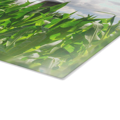 U R There Photography Beyond the Corn in Millington Rustic Farmhouse Tempered-Glass Cutting Board