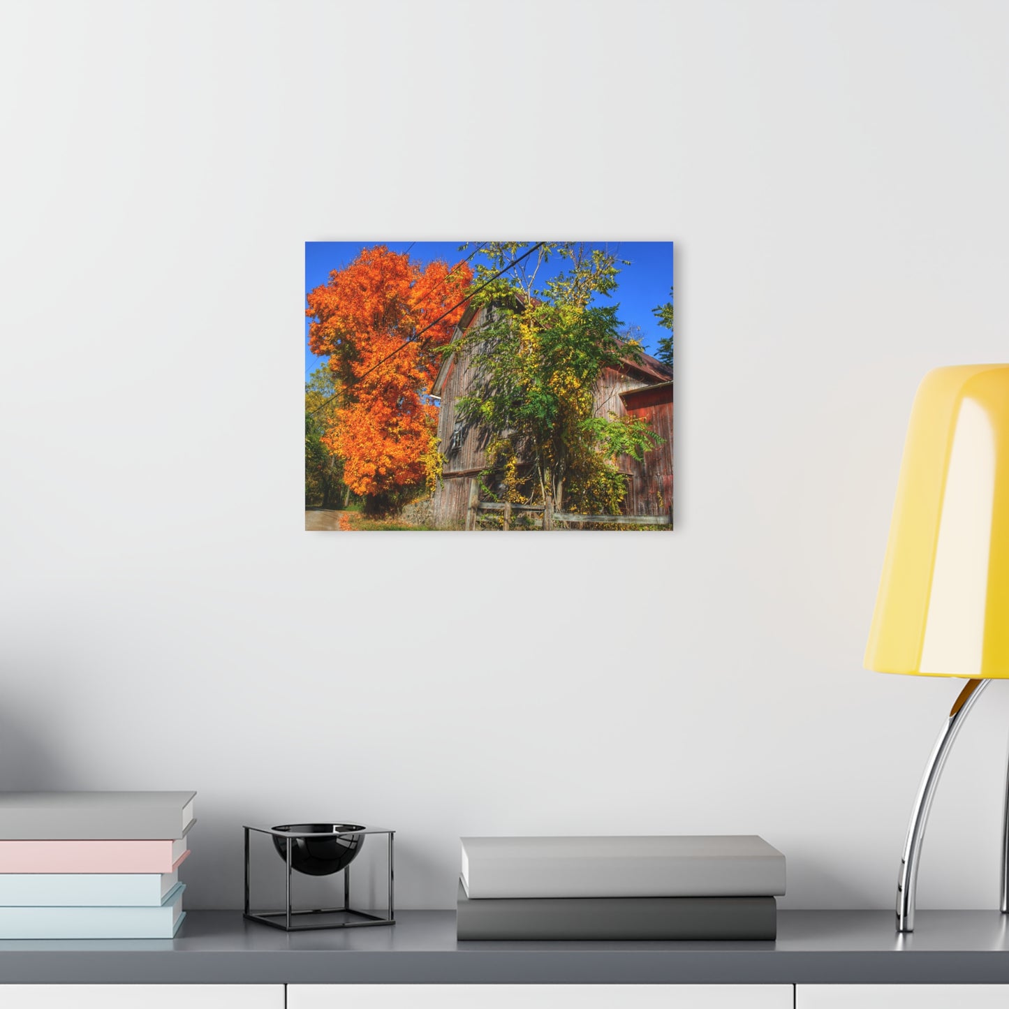 U R There Photography Oxford Rusted Red in Fall Rustic Farmhouse Acrylic Wall Print